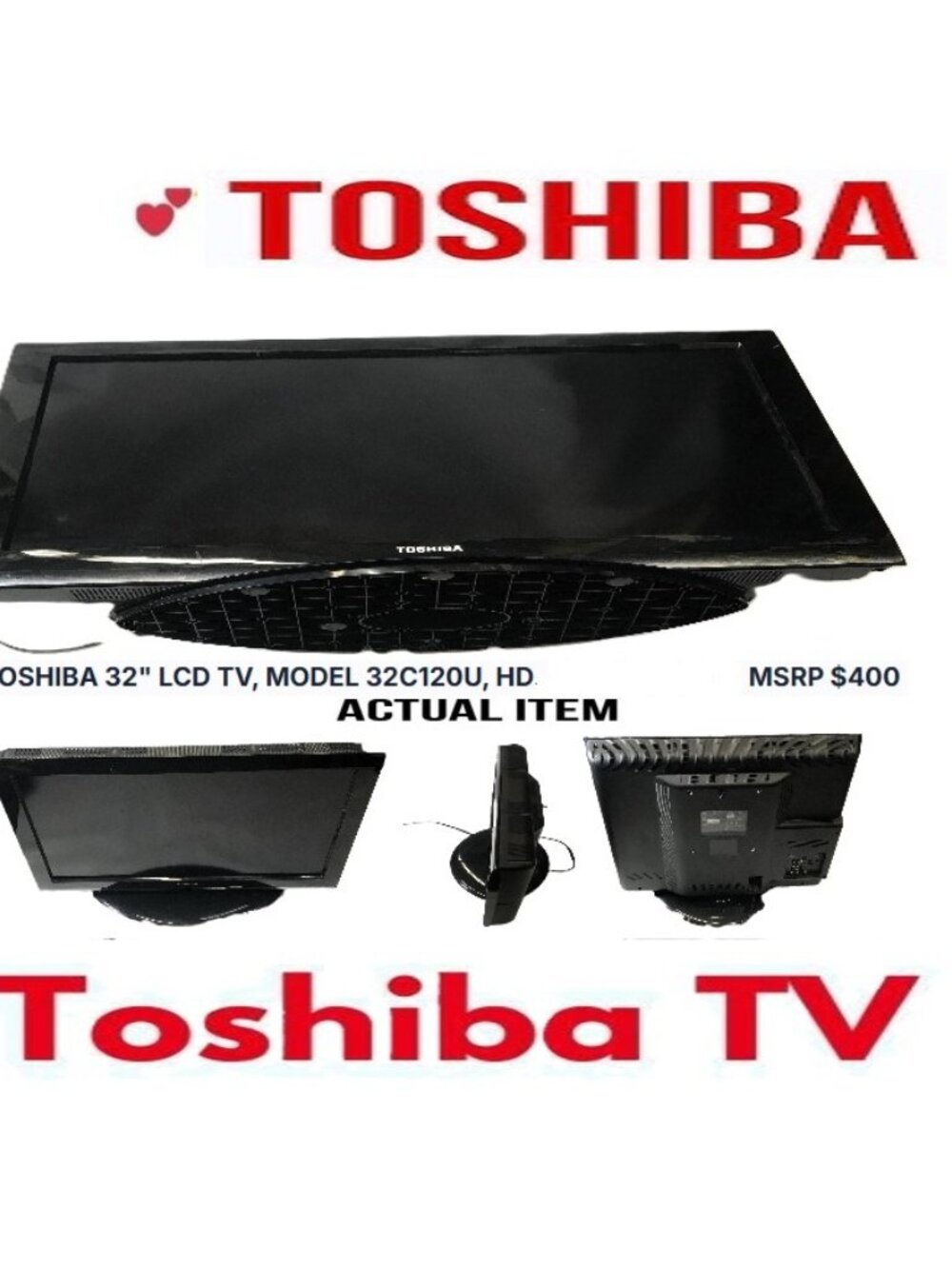 🛑 TOSHIBA ➕ LCD TV 🆒 TELEVISION Display SCREEN Gaming HD Picture 💸BUY NOW❗